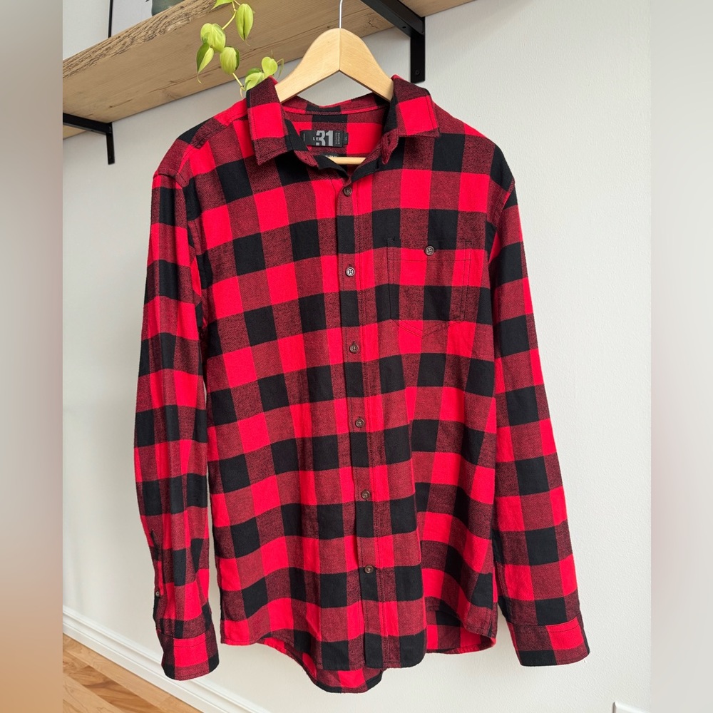 Large - Le 31 - Black and Red - Flannel - Men’s